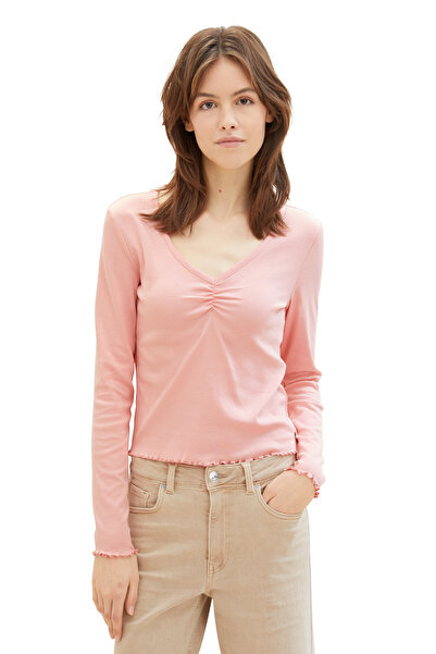 Tom Tailor Denim kristály rózsaszín póló felnőtteknek