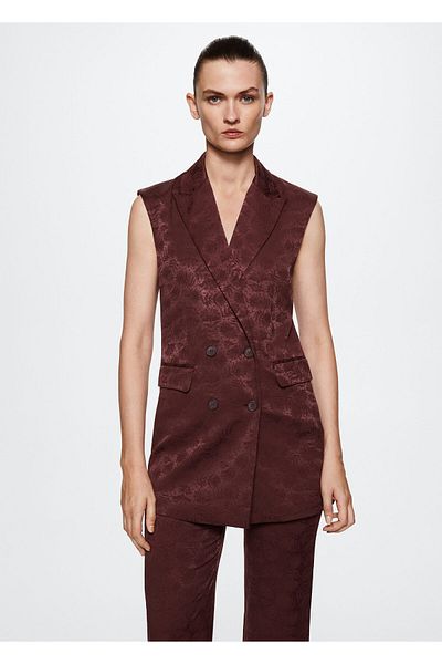 MANGO Woman Dunkelrote Weste für Erwachsene für Damen37044064