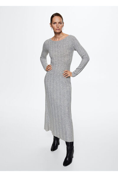 MANGO Woman Gray Women's Dress 37057747