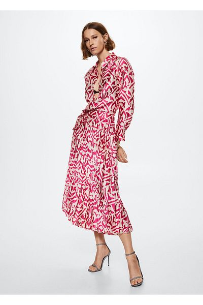 MANGO Woman Fustă de damă roz 37093855