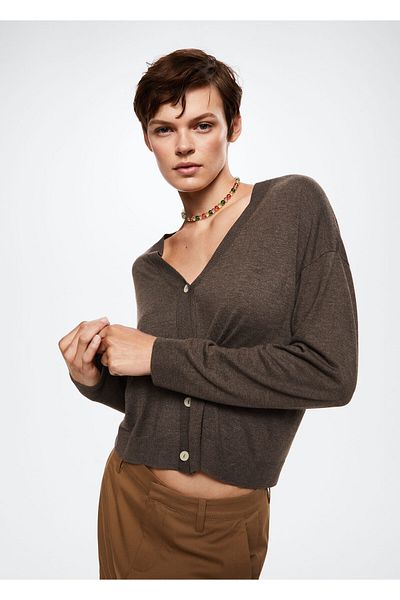 MANGO Brauner Damen-Cardigan 37063834