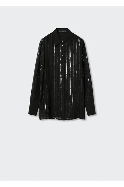 MANGO Woman Siyah Kadın Gömlek  37069067
