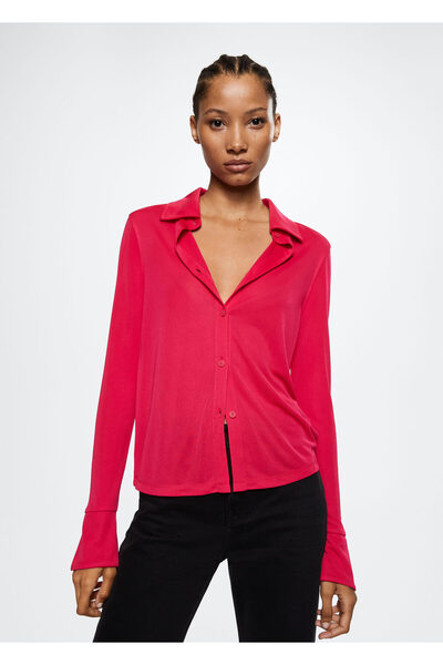 MANGO Woman Fuşya Kadın Gömlek  37074060