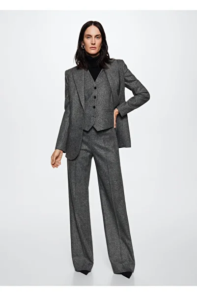 MANGO Woman Gray Women's Blazer Jacket37037751