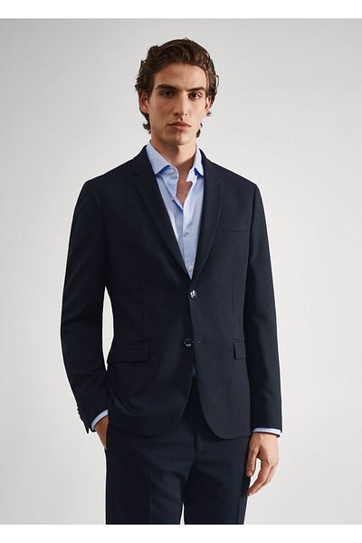 MANGO Man Ανδρικό σακάκι μπλέιζερ Navy Blue47050659