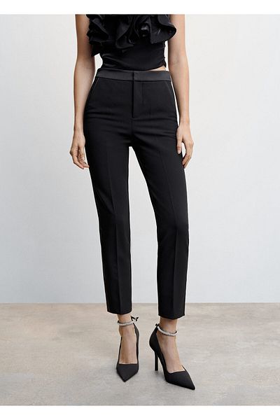MANGO Woman Černé dámské kalhoty 37099101