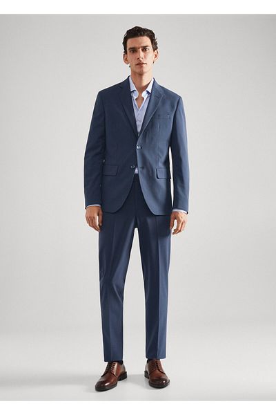 MANGO Man Ανδρικό παντελόνι Navy Blue 47040810