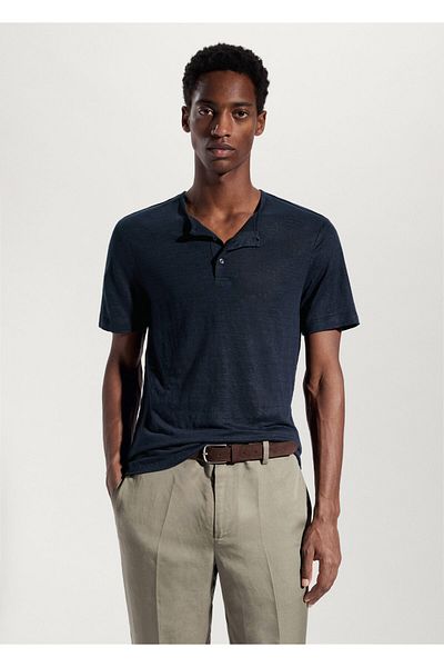 MANGO Man Ανδρικό μπλουζάκι για ενήλικες Bright Blue 47025925