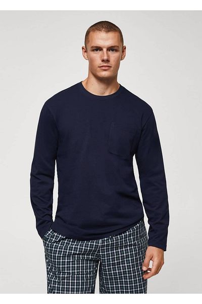 MANGO Man Gemustertes Pyjama-Set aus Baumwolle