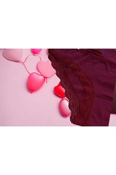 ÇEÇEN HOME (3 bucăți) Chiloți bato din dantelă din bumbac colorați