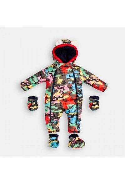 coppa kids Baby Jumpsuit Versoft Hooded Cosmonaut Jumpsuit with Eye Embroidery Funnel Hat
