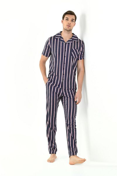 Yeni İnci Men's Striped Viscose Pajama Set