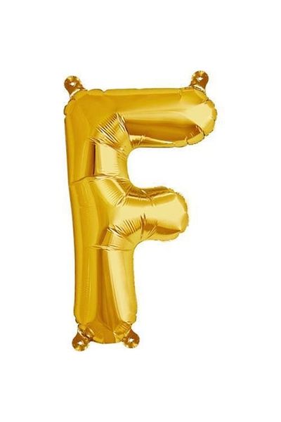 Kikajoy Letter F Foil Balloon Gold 102 cm