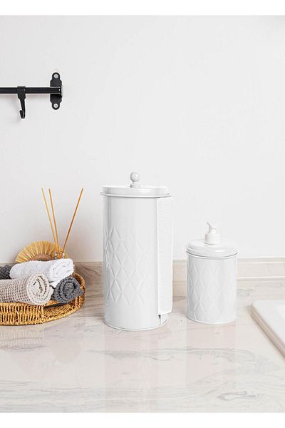 The Mia Δοχείο υγρού σαπουνιού Prism White Galvanized 500 ml