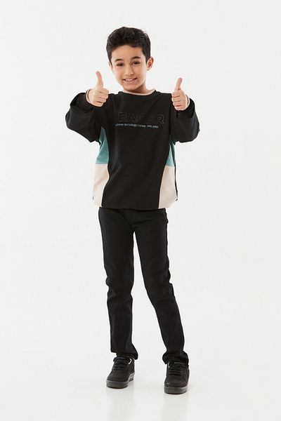 Fulla Moda Printed Color Blocked Boy's Sweatshirt