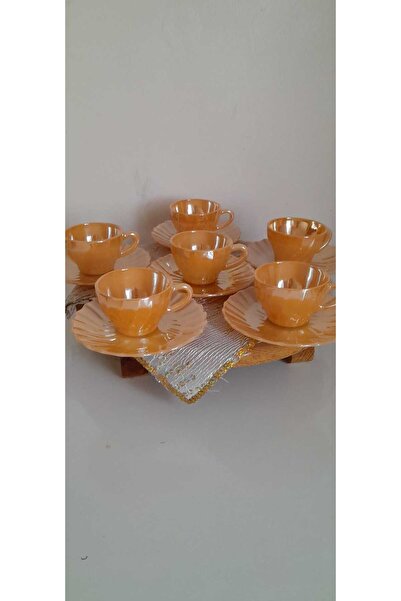 Konusan Kupalar Sarı Nostaljik Fincan Takımı 6'lı Made in USA