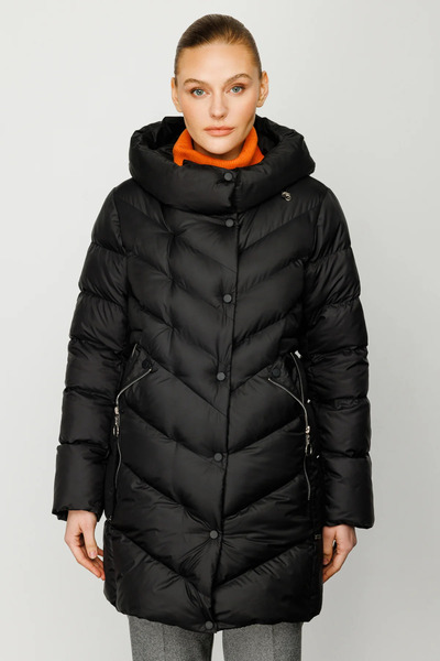 Ekol Kapütone Şişme Kaban Siyah