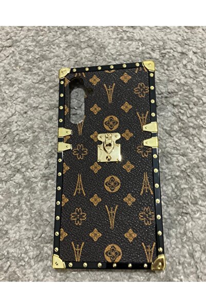 Newon حافظة سامسونج جالاكسي A24 الفاخرة من الجلد البني كاجا سكين الذهبية مع غ...