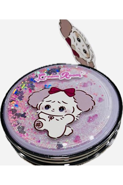 karinabest Cep Aynası Hareketli Simli Sulukapak Yuvarlak Makyaj Aynası 1 Adet