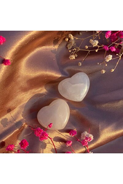 Elifsu Jewelry Pembe Kuvars Sevgi Taşı Doğal Taş Tamburlanmış Kalp Kesim