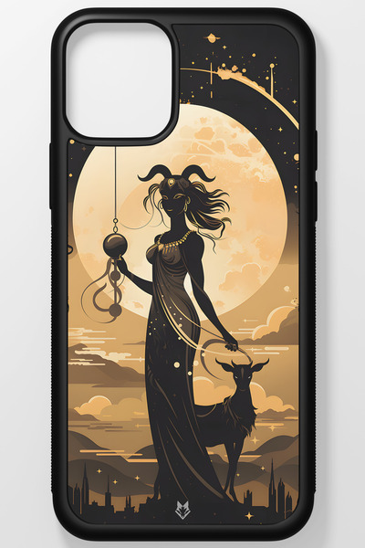 TREND Zodiac Burç Kırılmaz (Temperli) Cam Sert Plastik iPhone 13 Telefon Kılıfı