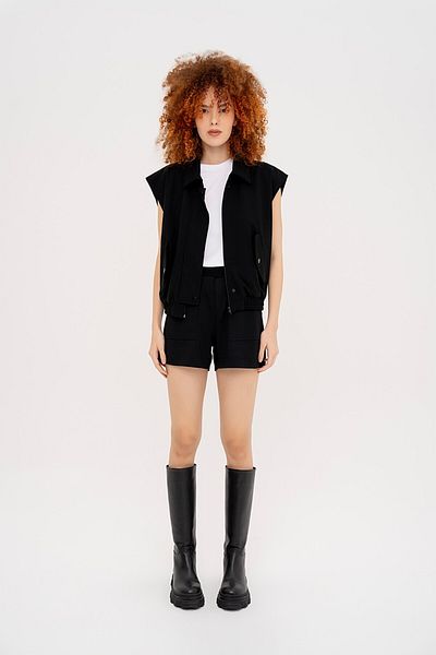 Evermade Comfortable Zippered Vest with Stand Collar