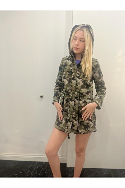Bohemian Kadın Kamuflaj Mont Parka