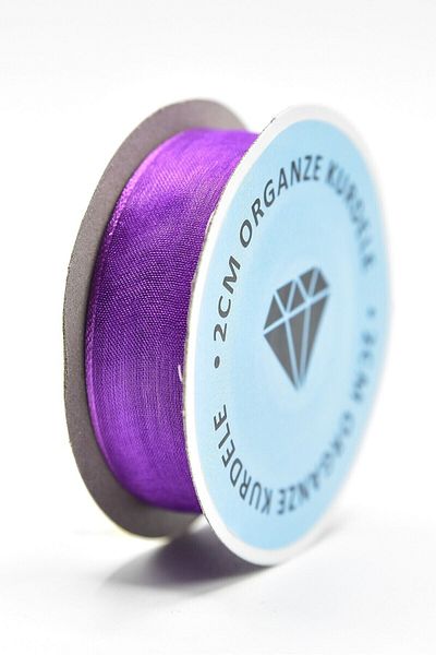 YENİ HEDİYELİK DÜNYAM Purple Organza Ribbon (2cm-20m) - Special Model