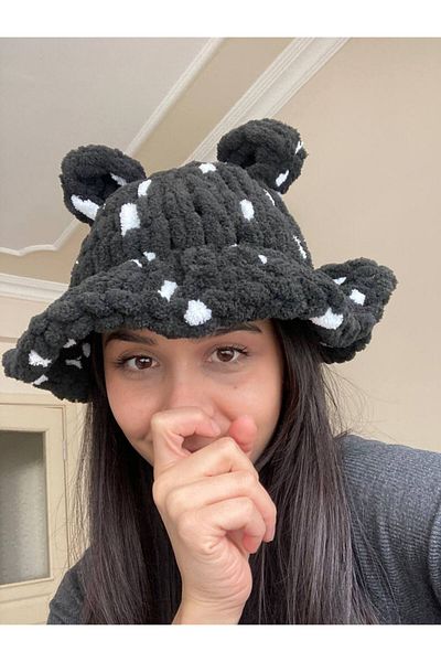 Moda Biçer Hand Knitted Mickey Bucket Knitted Beanie