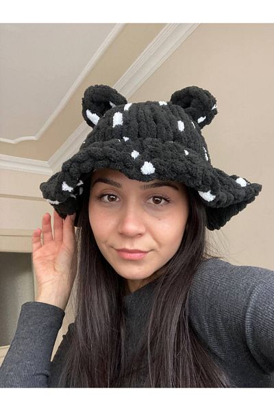 Moda Biçer Hand Knitted Mickey Bucket Knitted Beanie