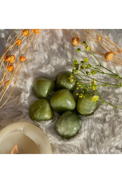 Elifsu Jewelry Kanada Yeşimi Tamburlanmış Doğal Taş