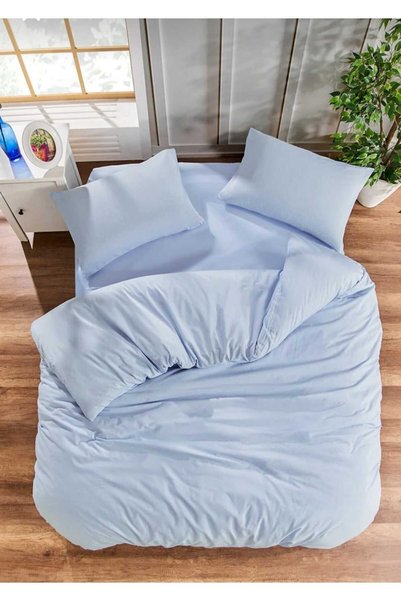 Gasel Home TE KİŞİLİK PAMUKLU ÇARŞAFI LASTİKLİ NEVRESİM TAKIMI DÜZ RENK