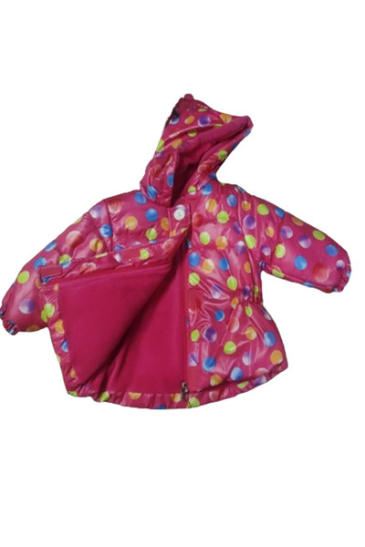 CEBECİ TİCARET GIRL'S COAT HOODED WITH VELVET FLEECE INSIDE Fuchsia
