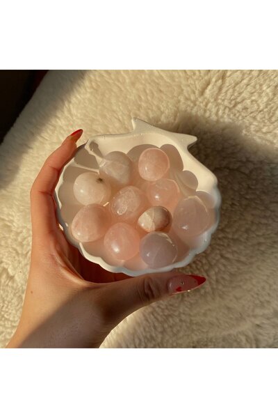 Elifsu Jewelry Pembe Kuvars Taşı Küçük Tamburlanmış Taş