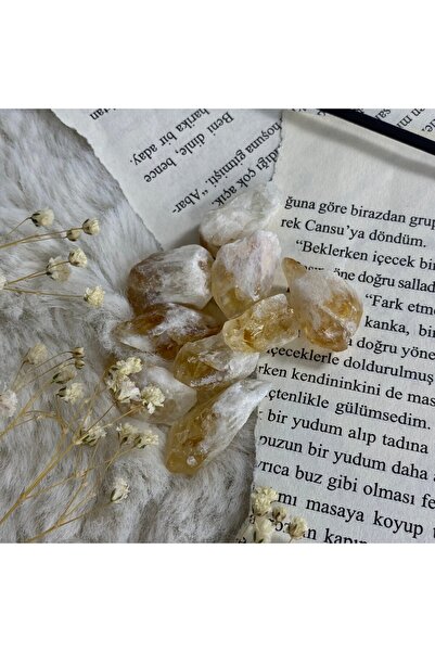 Elifsu Jewelry Sitrin Taşı Ham Diş Doğal Taş