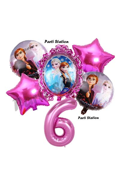 Parti Station Frozen Frozen Elsa 6 Year Old Birthday Concept Balloon Set Frozen Elsa Pink Color Birthday Set