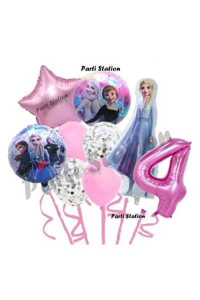 Parti Station Frozen Frozen Elsa 4 Year Old Pink Color Birthday Concept Balloon Set Frozen Elsa Birthday Set