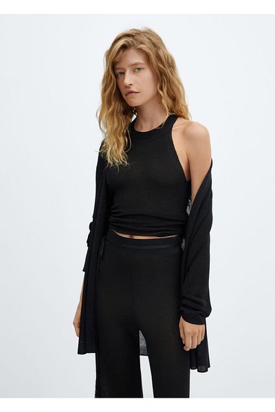 MANGO Woman Lurex Knitwear Strappy Blouse