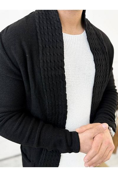 elkumoda Πλεκτή ζακέτα με κόμπο και τσέπες, που δεν μπαλώνει.