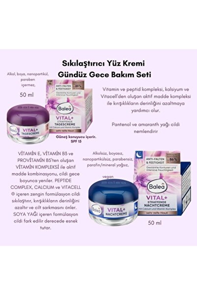 BALEA VİTAL + GECE VE GÜNDÜZ KREMİ 50+50ML ALMAN KALİTESİ