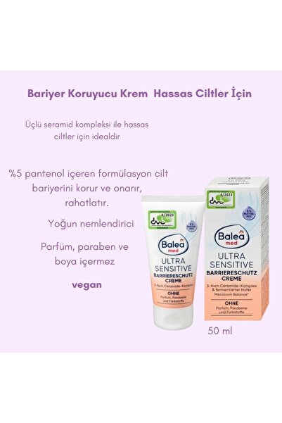 BALEA med Bariyer koruma yüz kremi Ultra Hassas, 50 ml