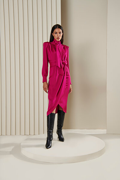 sleen exclusive Yaka Detaylı Elbise
