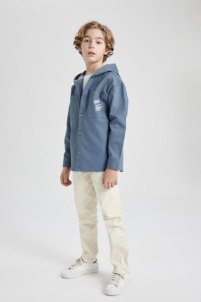 DeFacto Langarmhemd aus Gabardine mit Kapuze für Jungen B7443a824sm