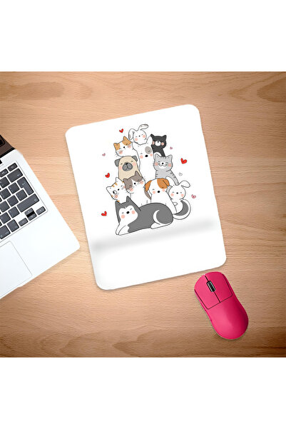 UcuruStore Χαριτωμένο ορθογώνιο mouse pad με σχέδιο ζώων και στήριγμα καρπού