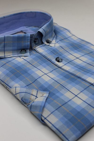 Pietra Paul Wide Fit Checkered Short Sleeve Pocket Cotton Men's Shirt