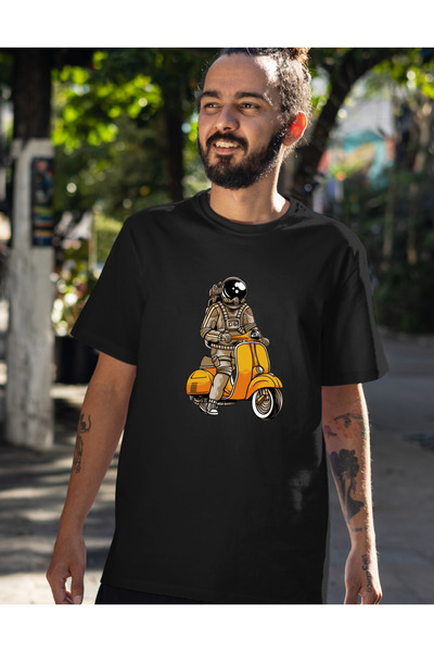 AEMİ Unisex astronaut na motociklu Štampano okrugla kragna Oversize kroj T-shirt