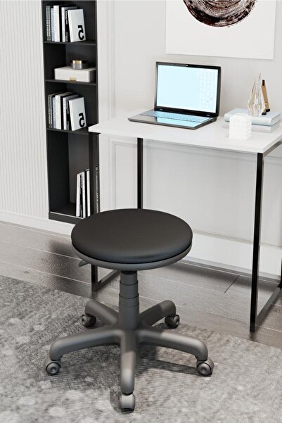 GÜZSAN Ofis Büro Tabure Dönebilir Döner Tekerli Tekerlekli Pistonlu Iner Kalkar Tabure