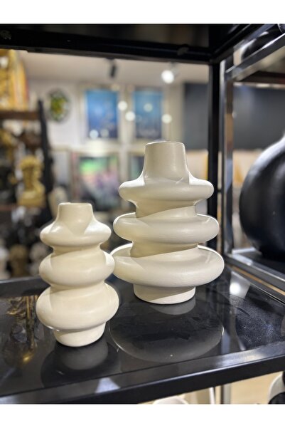 Şirin hobi atölyesi Seramik ikili bumerang vazo takım