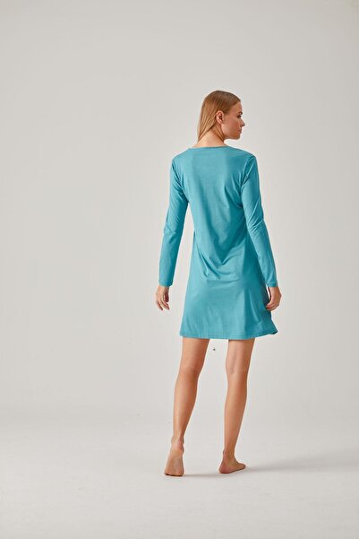 Pamuk & Pamuk V-neck Black Satin Viscose Women's Nightgown