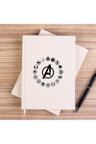 Z zepplin دفتر ملاحظات قماشي غير مبطن بشعار Avengers Heroes